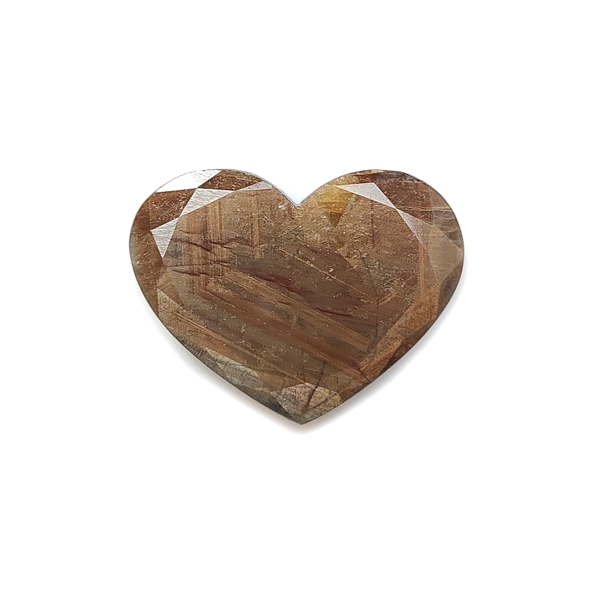 chocolate sapphire heart faceted cut