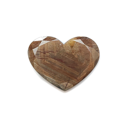 chocolate sapphire heart faceted cut