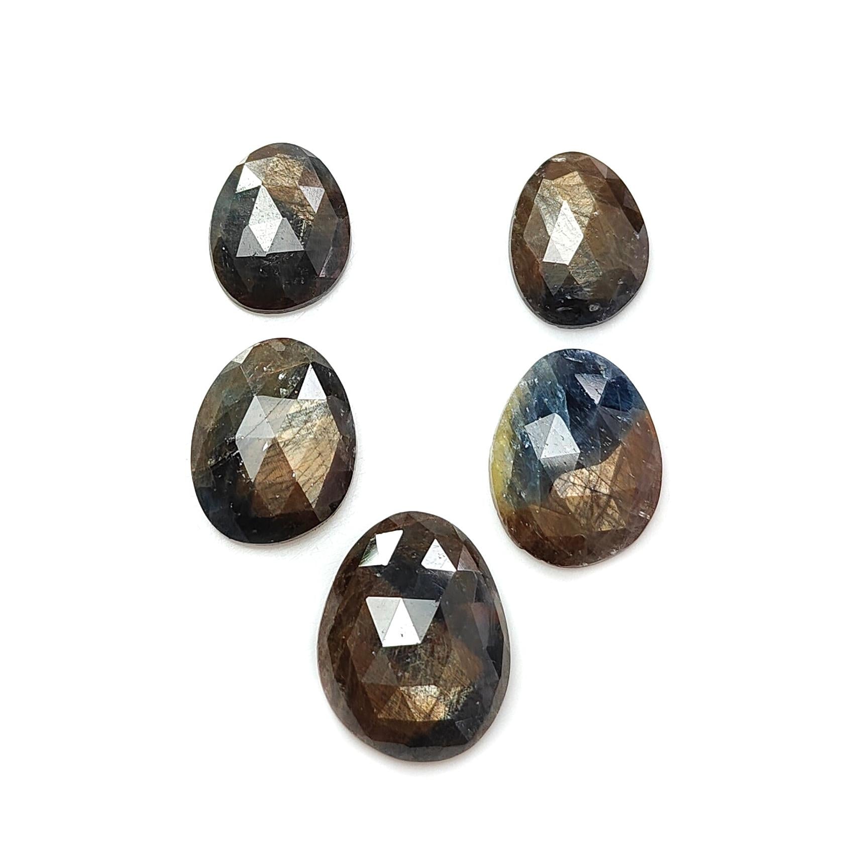 Golden Brown Sapphire Rose Cut Slices