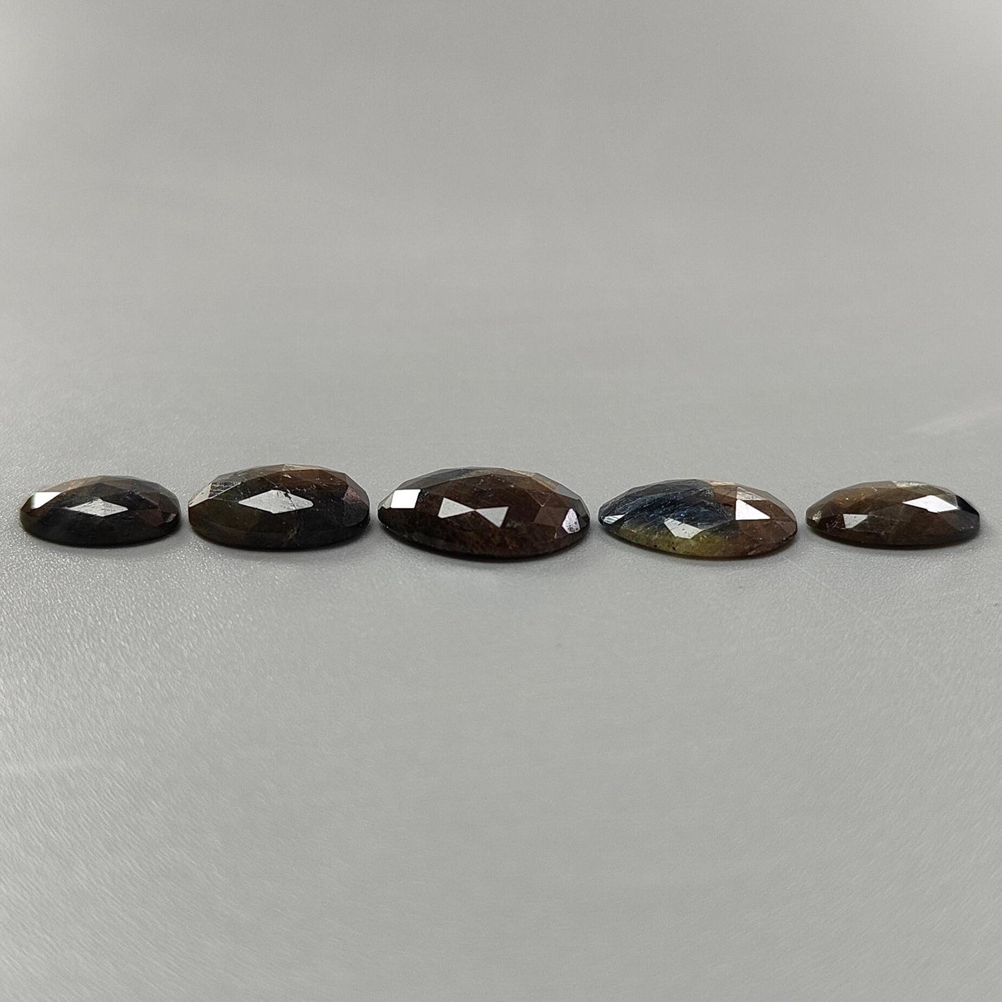 Golden Brown Chocolate Sapphire Gemstone Rose Cut Slices: 30.70cts Natural Untreated Sapphire Fancy Shape 13*10mm - 16*13mm 5pcs Set