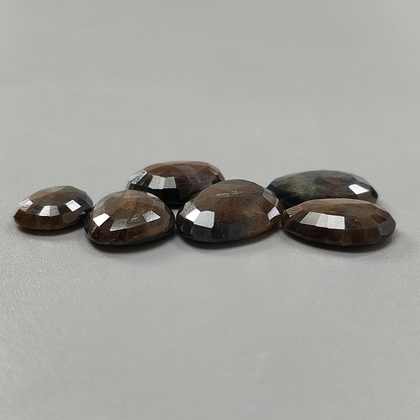 Golden Brown Chocolate Sapphire Gemstone Faceted Cut: 76.70cts Natural Untreated Sapphire Fancy Shape 15*12mm - 22*16mm 6pcs Set for Jewelry