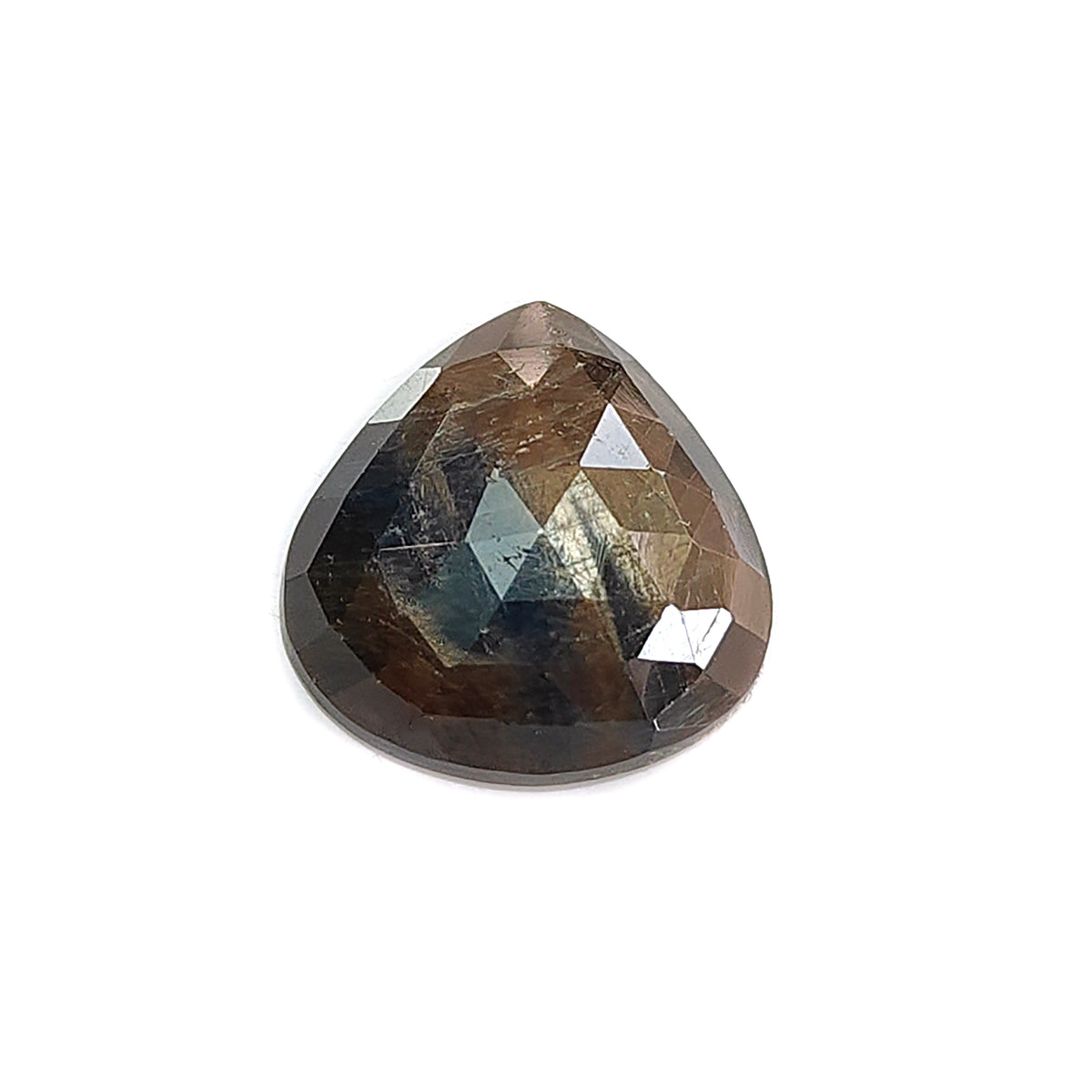 Golden-Blue Sheen Sapphire Rose Cut Gemstone