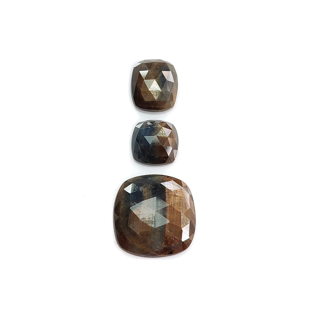 Golden-Blue Sheen Sapphire Rose Cut Gemstone