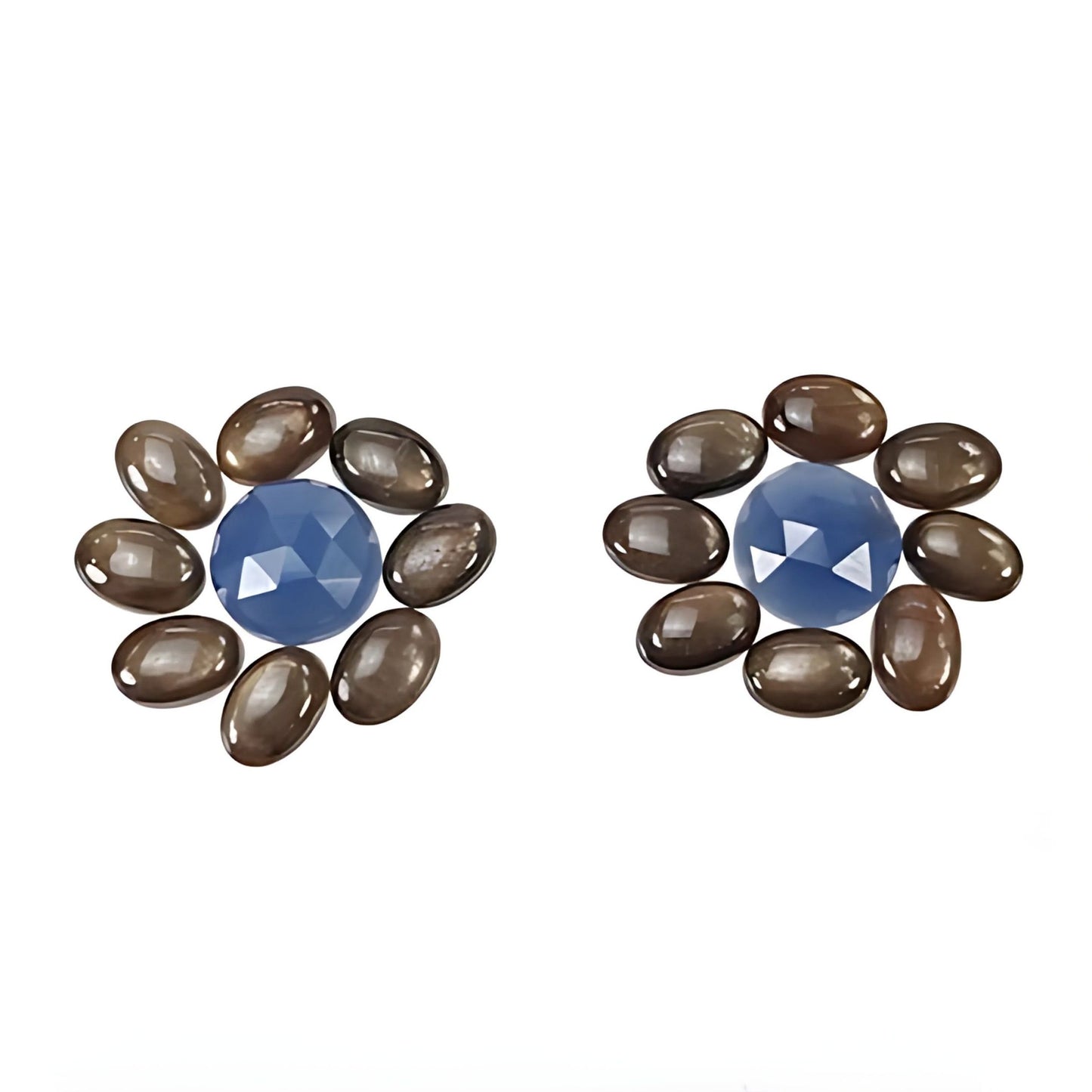 chocolate sapphire oval, round cabochon
