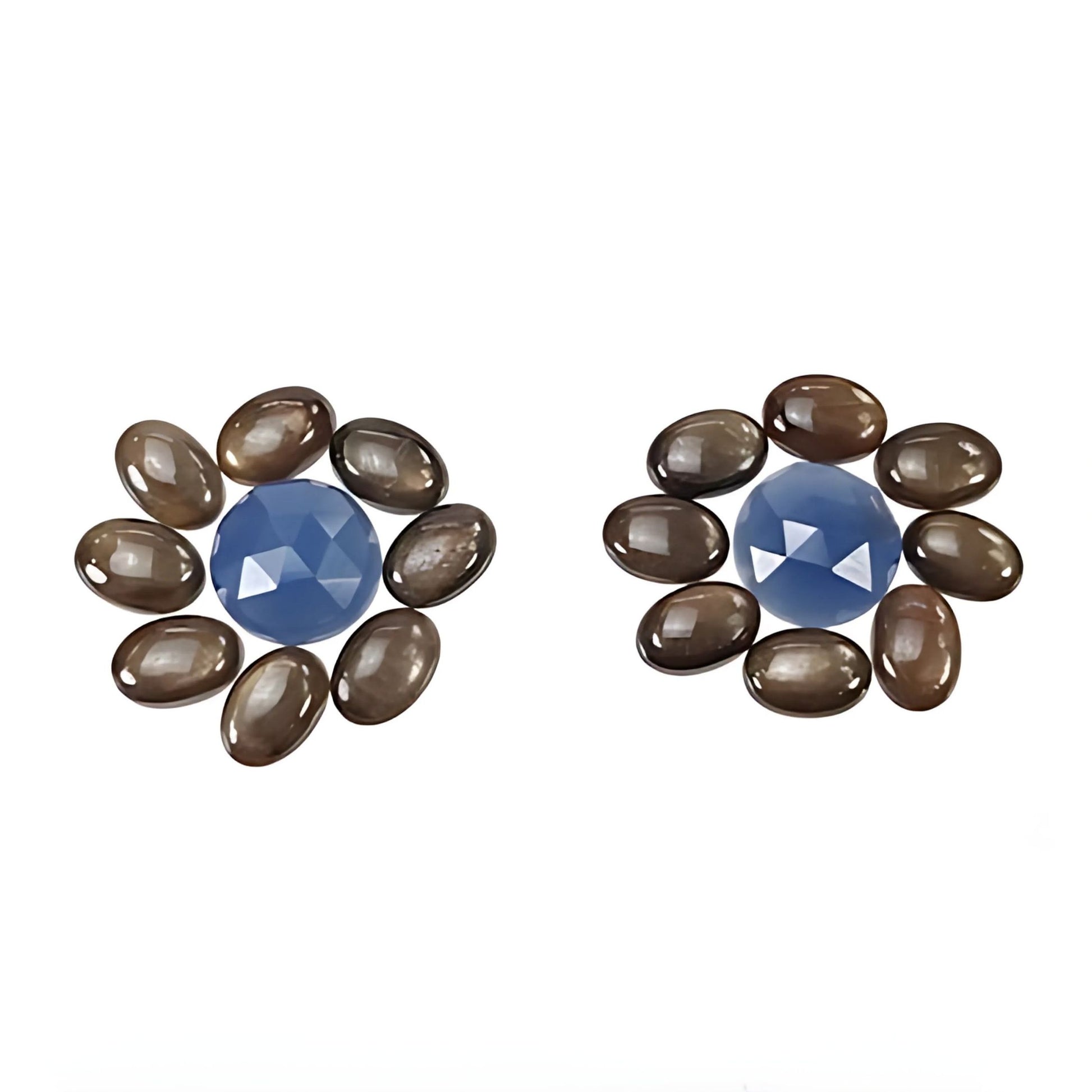 chocolate sapphire oval, round cabochon