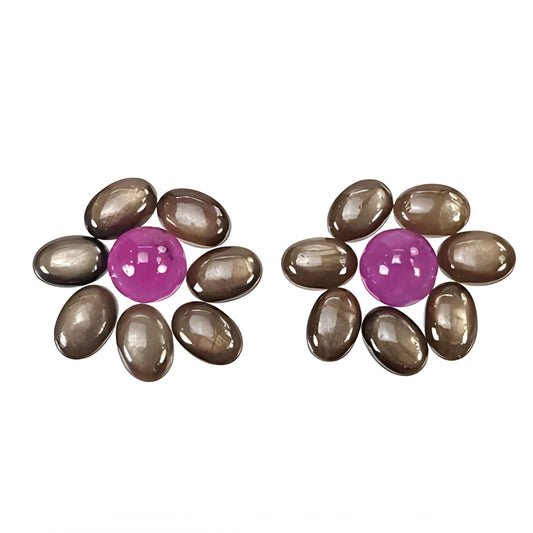 chocolate sapphire oval, round cabochon