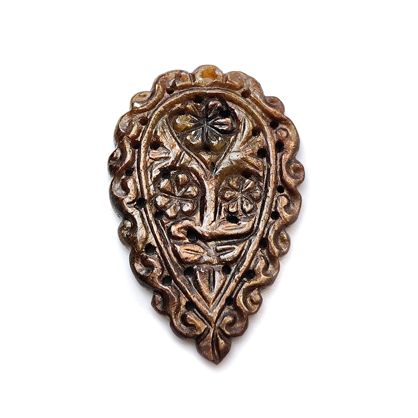 golden chocolate Sapphire Leaf Carving