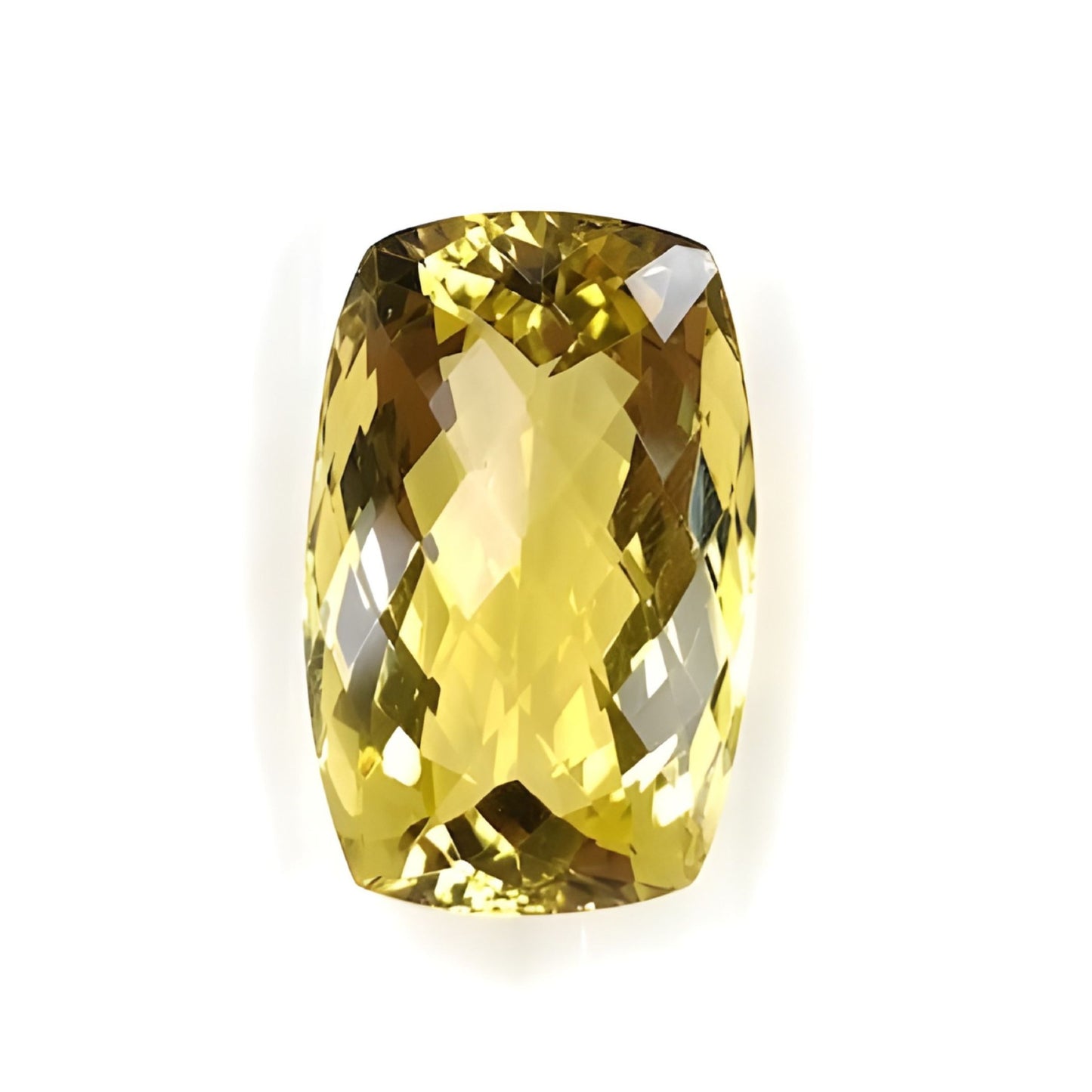 Citrine checker cut gemstone