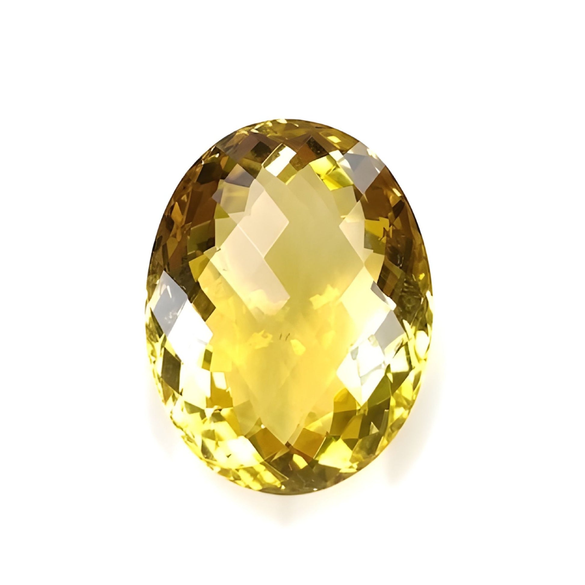 citrine oval shape checker cut