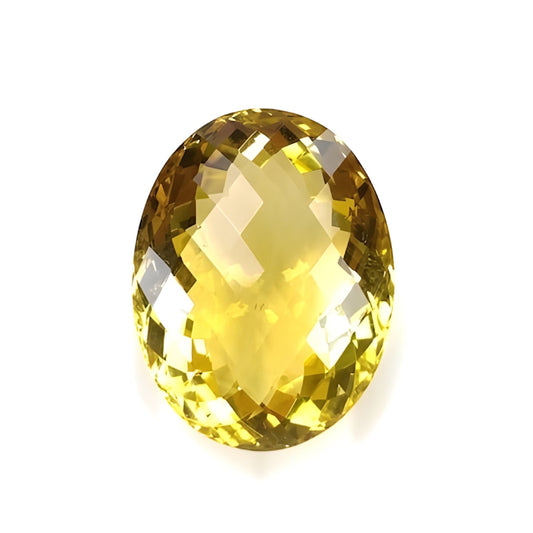 citrine oval shape checker cut