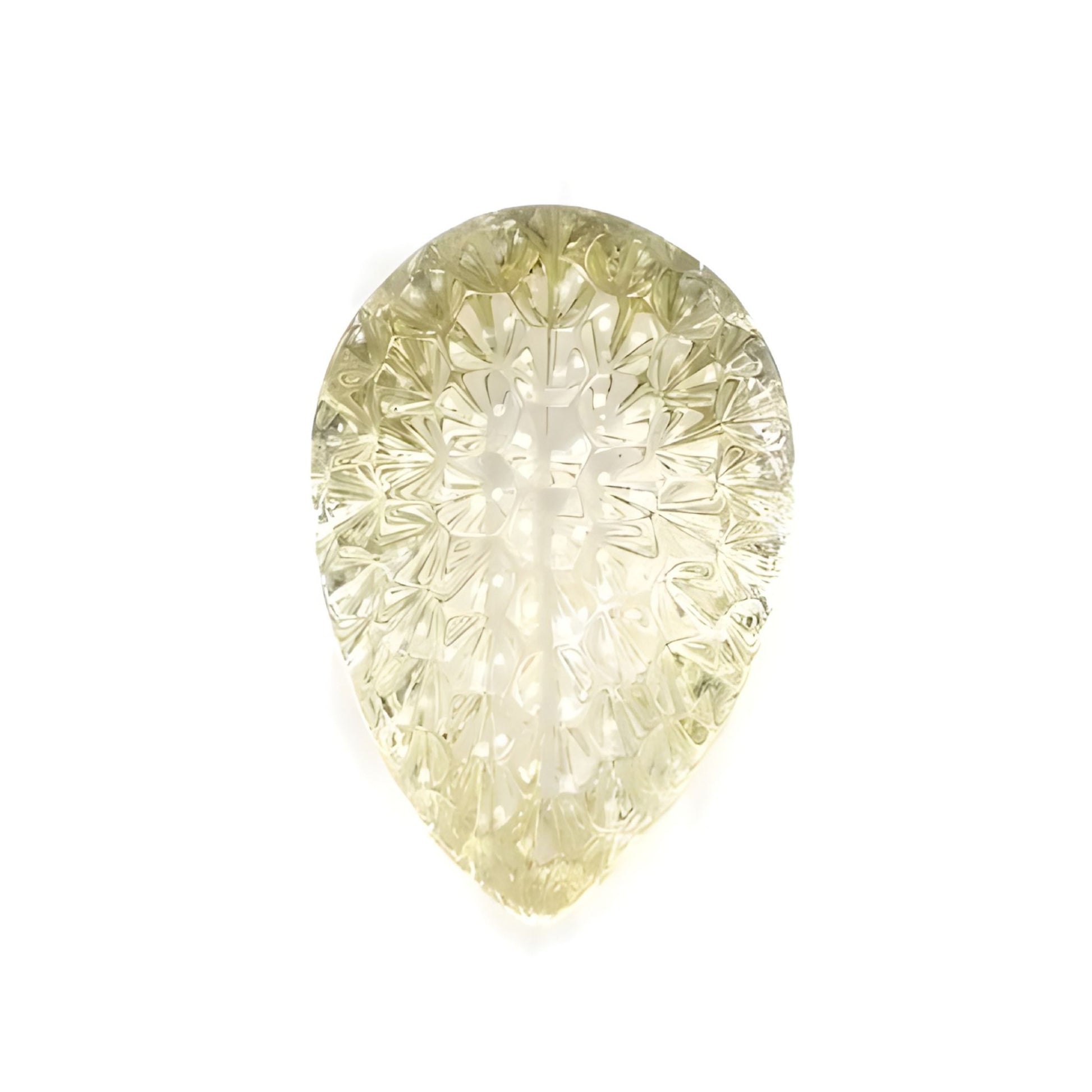 citrine pear shape carving