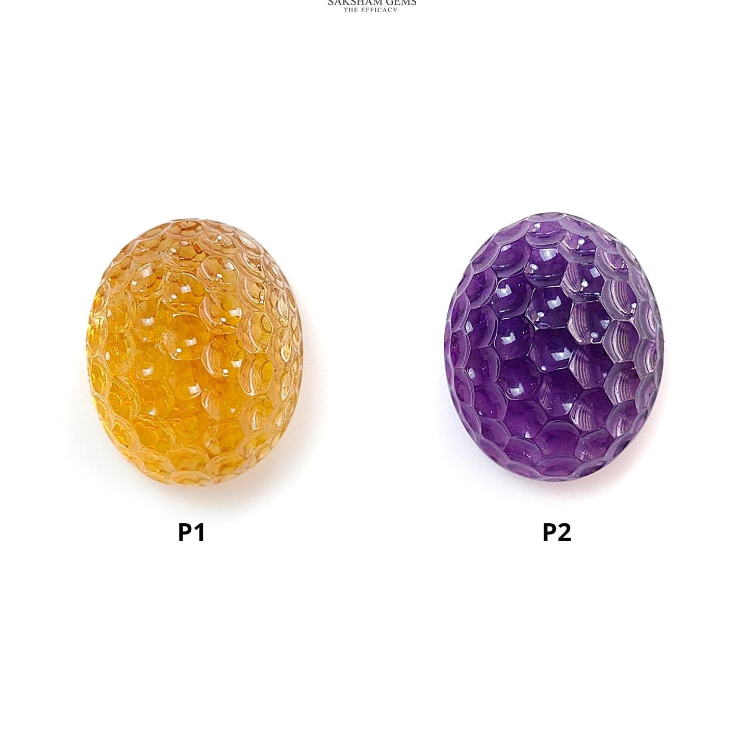 Citrine & Amethyst Quartz Gemstone Carving: Natural Untreated Unheated Yellow Citrine Purple Amethyst Hand Carved Oval Shape 1pc For Jewelry