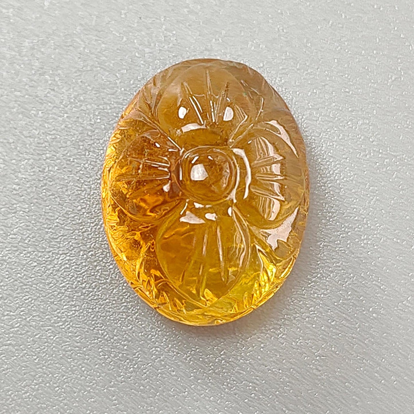 Citrine & Amethyst Quartz Gemstone Carving: Natural Untreated Yellow Citrine Purple Amethyst Hand Carved Oval Cushion Shape 1pc For Jewelry