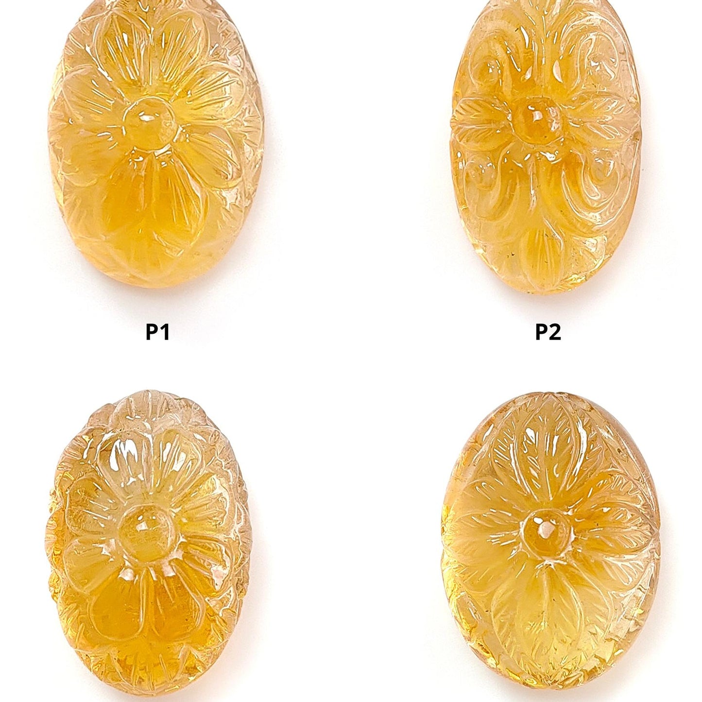 Citrine Gemstone Carving: Natural Untreated Unheated Yellow Citrine Gemstone Hand Carved Oval Shape 1pc For Jewelry