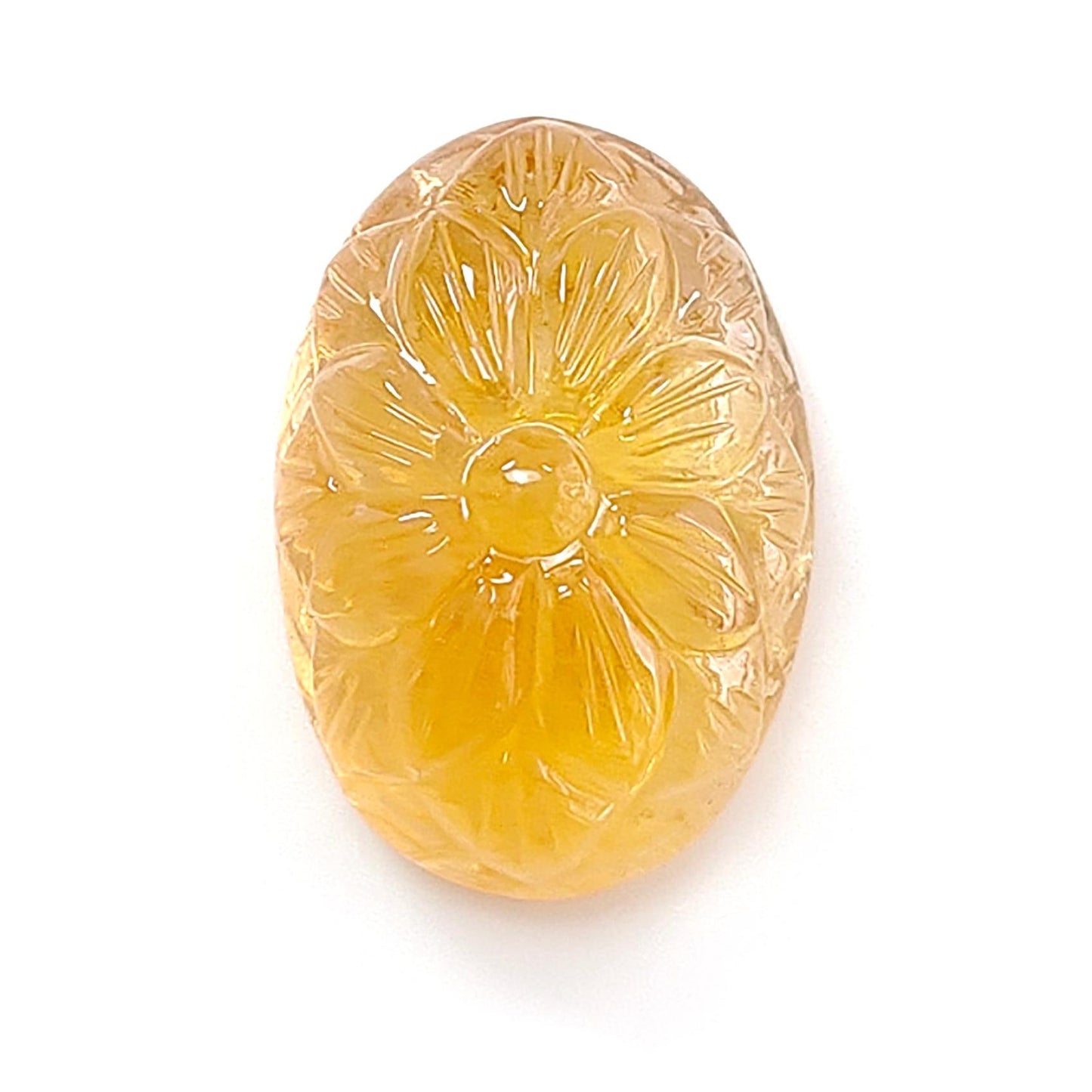 Citrine Gemstone Carving: Natural Untreated Unheated Yellow Citrine Gemstone Hand Carved Oval Shape 1pc For Jewelry