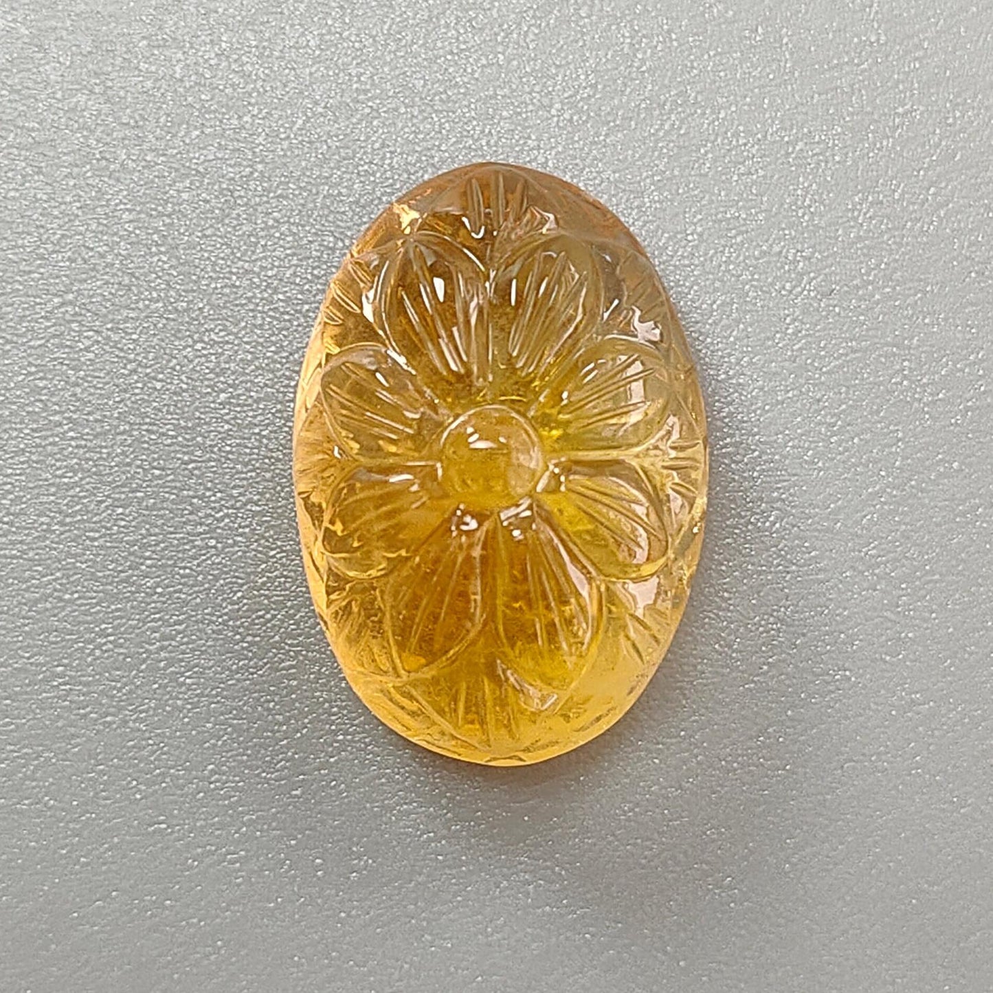 Citrine Gemstone Carving: Natural Untreated Unheated Yellow Citrine Gemstone Hand Carved Oval Shape 1pc For Jewelry