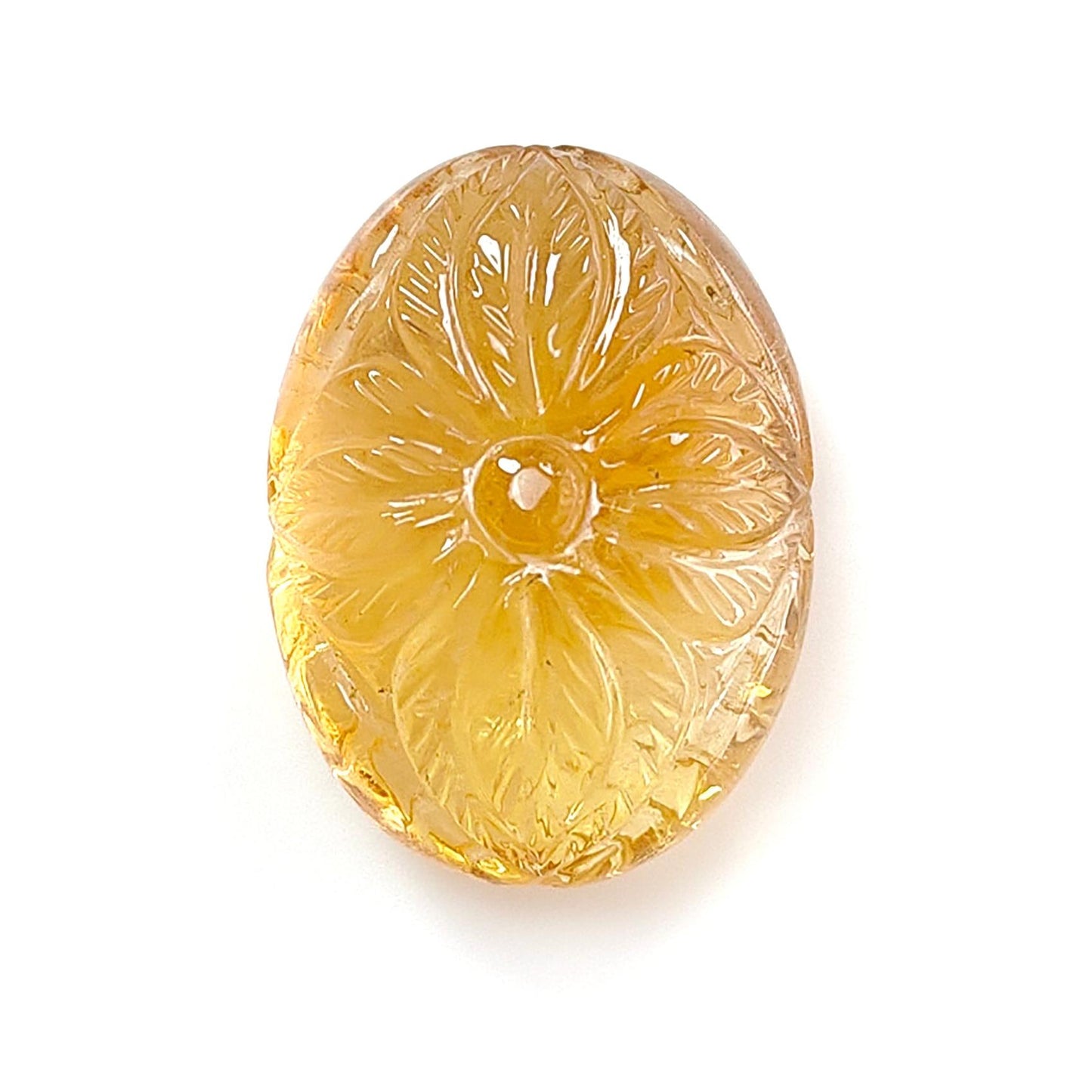 Citrine Gemstone Carving: Natural Untreated Unheated Yellow Citrine Gemstone Hand Carved Oval Shape 1pc For Jewelry