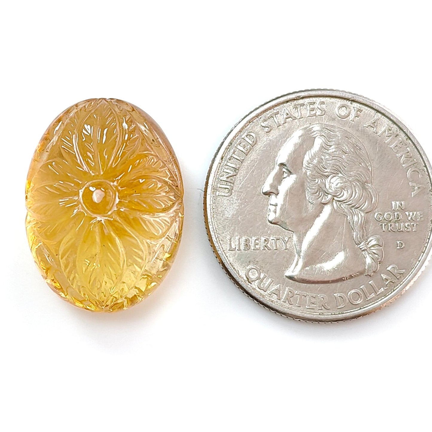 Citrine Gemstone Carving: Natural Untreated Unheated Yellow Citrine Gemstone Hand Carved Oval Shape 1pc For Jewelry