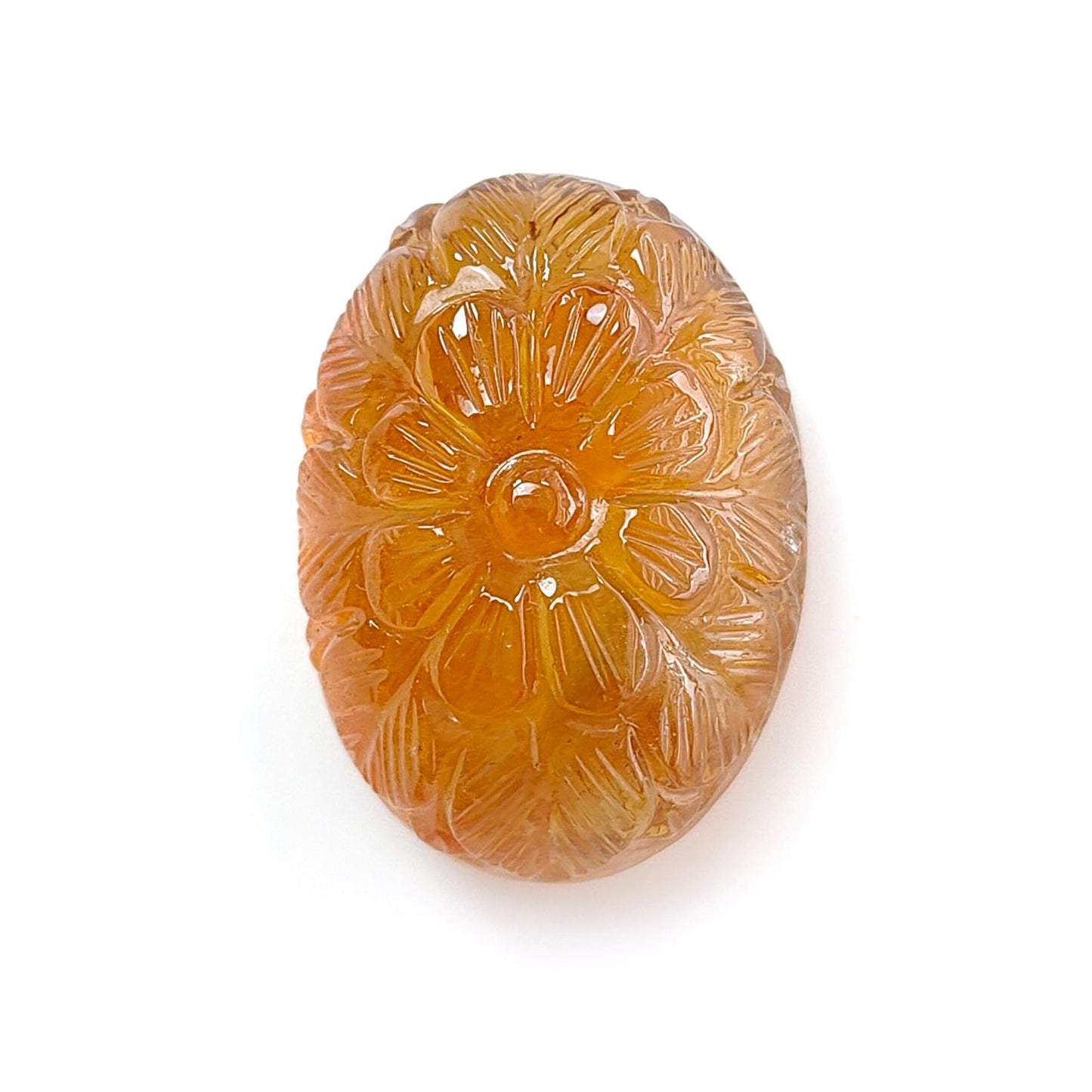 Citrine & Amethyst Quartz Gemstone Carving: Natural Untreated Unheated Yellow Citrine Purple Amethyst Hand Carved Oval Shape 1pc For Jewelry