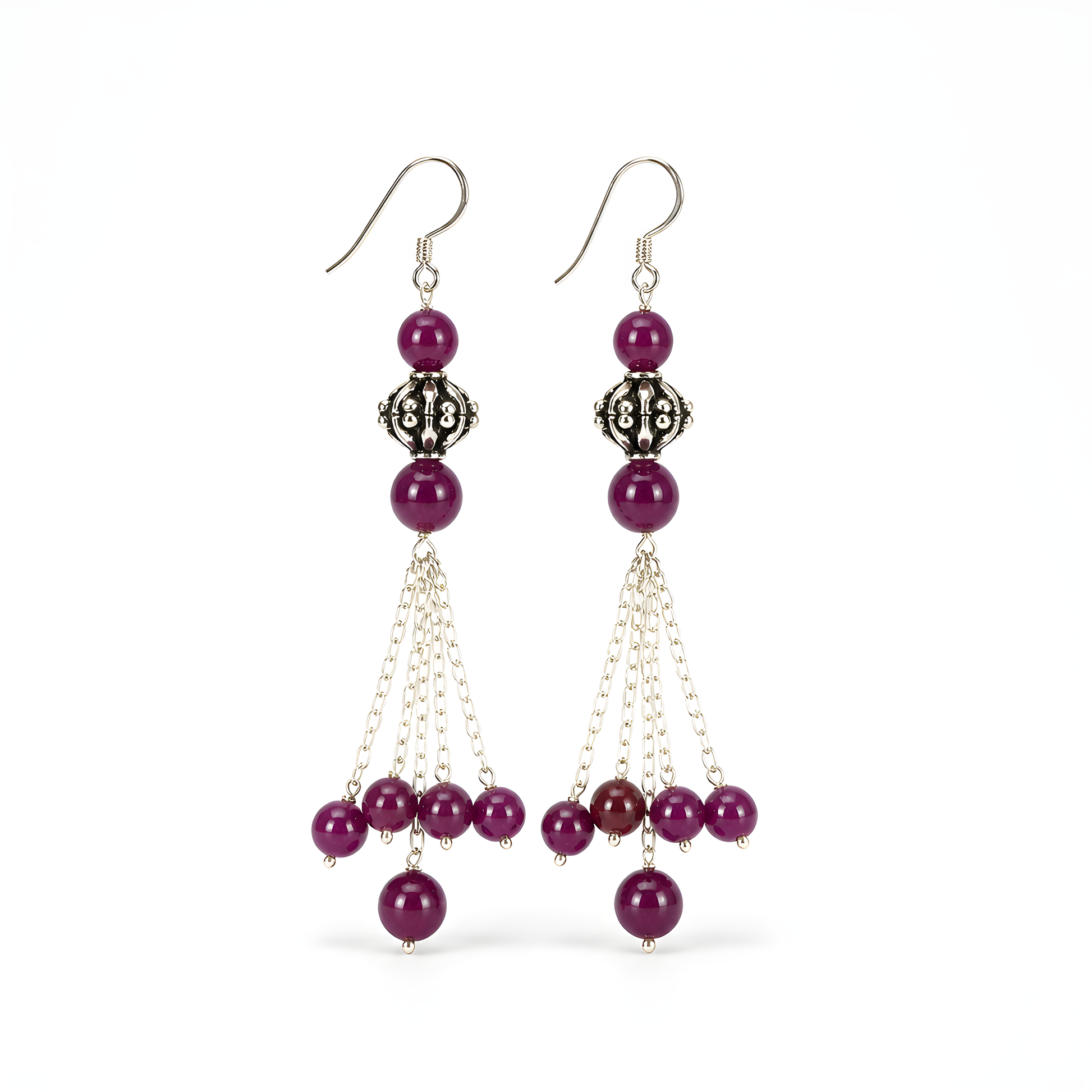 Ruby Gemstone 925 Sterling Silver Earring