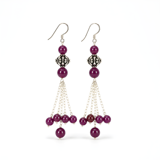 Ruby Gemstone 925 Sterling Silver Earring