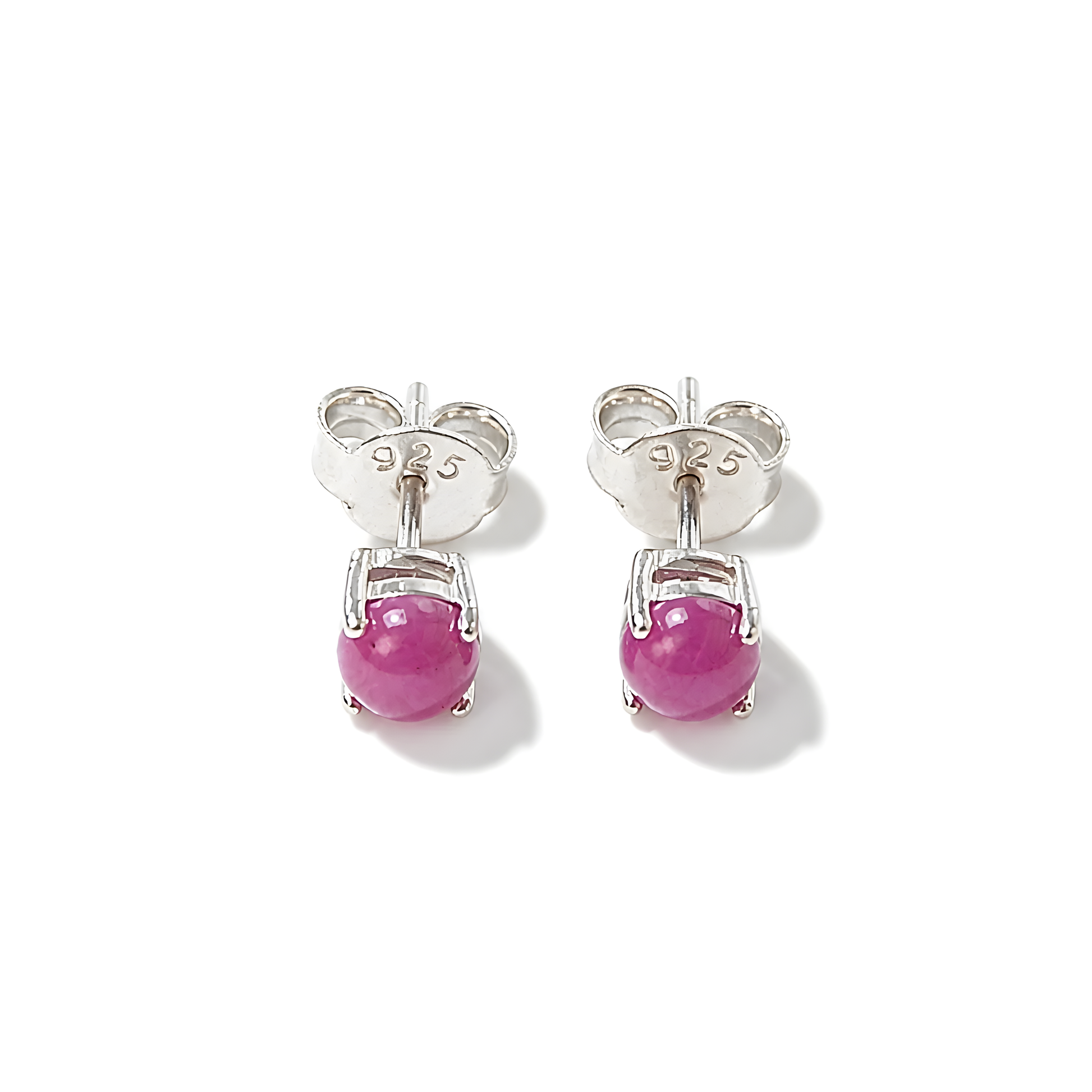 Ruby Gemstone Silver Earring