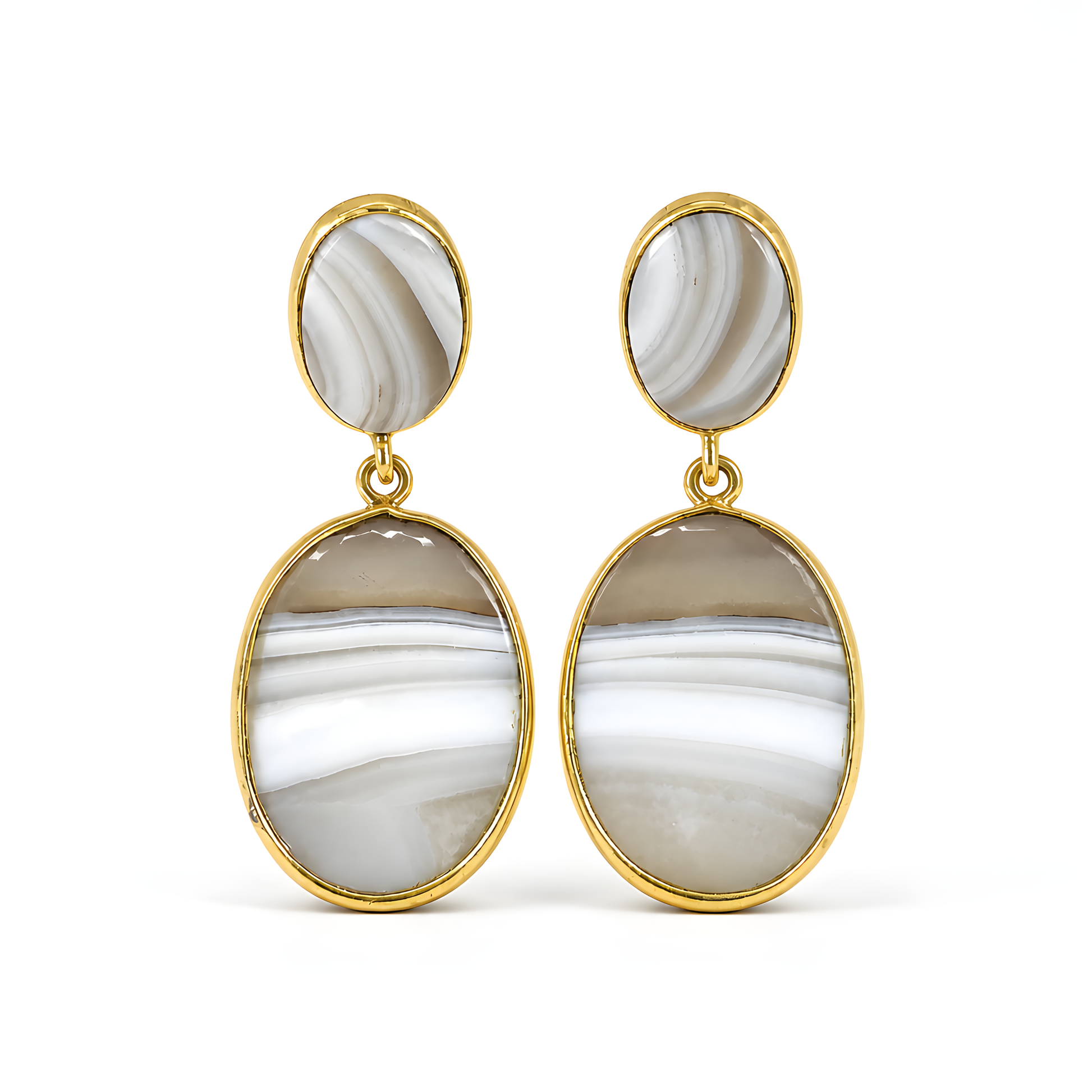 Agate Gemstone Silver Earring