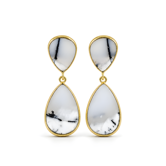 Agate Gemstone Silver Earring