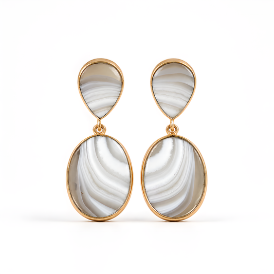 Agate Gemstone 925 Silver Earring 