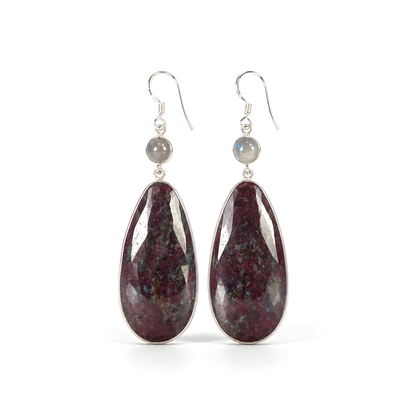 Multi Sapphire, Moonstone Gemstone Silver Earring