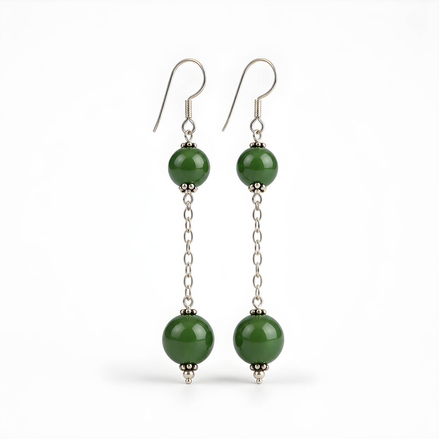serpentine gemstone silver earring