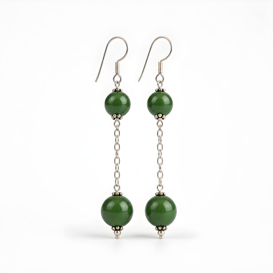 serpentine gemstone silver earring