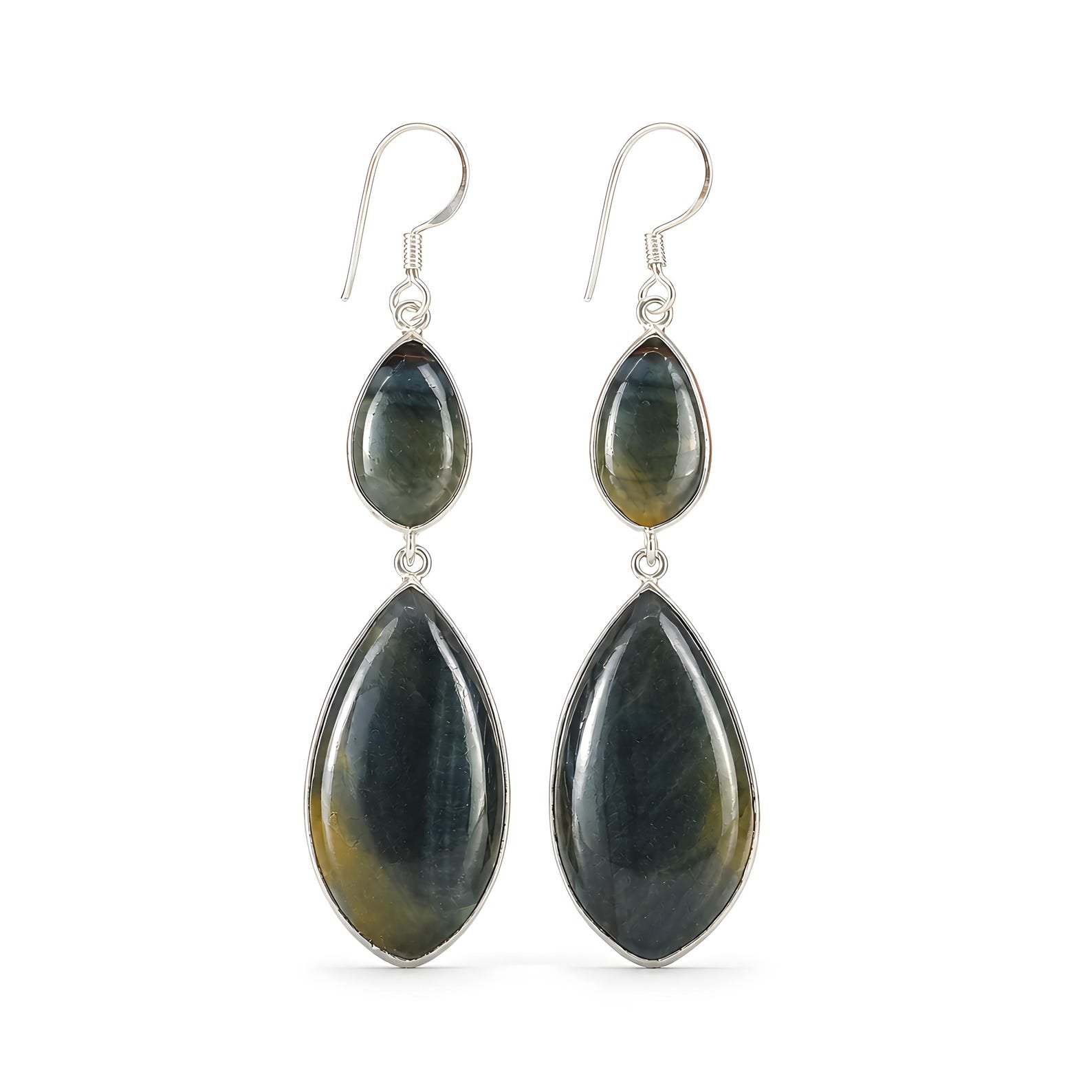 Tiger Eye Gemstone Sterling Silver Earring