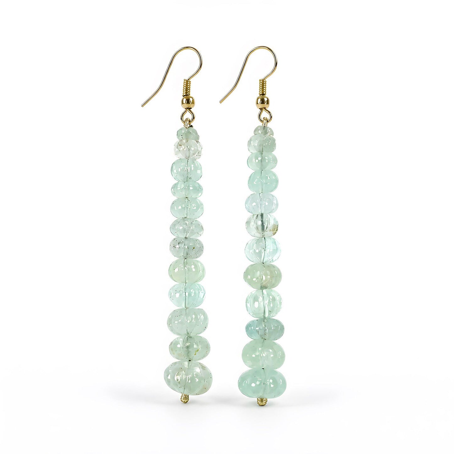 Emerald Beads Silver Earring