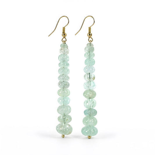 Emerald Beads Silver Earring