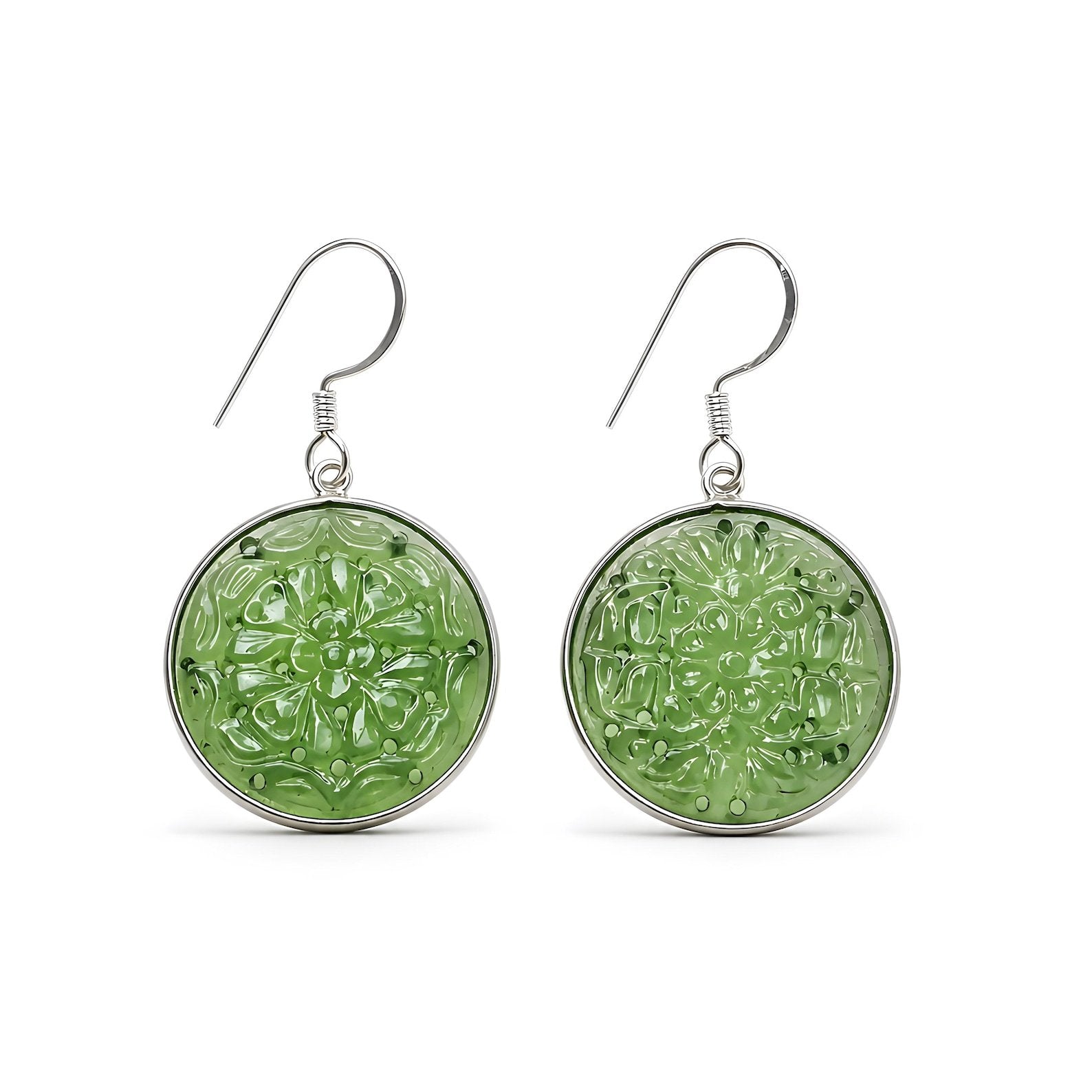 serpentine gemstone silver earring