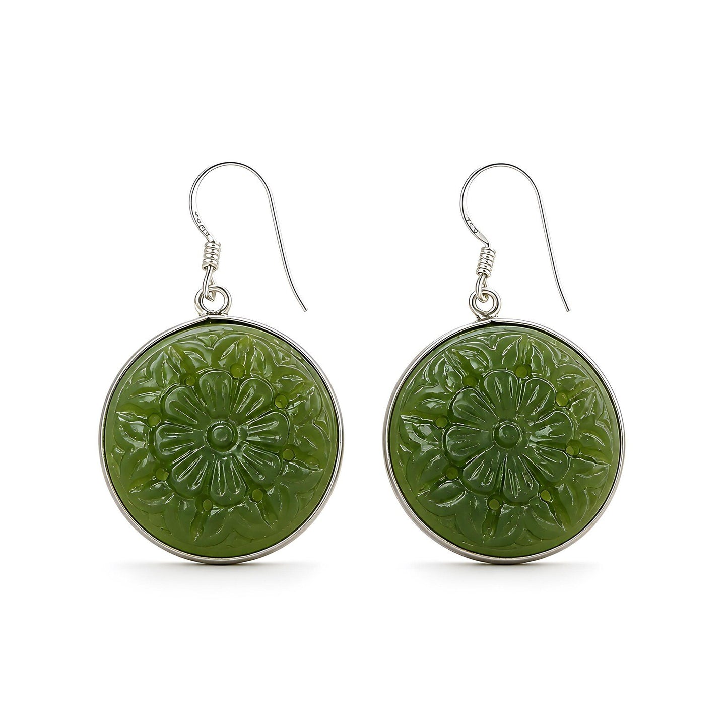 serpentine gemstone silver earring
