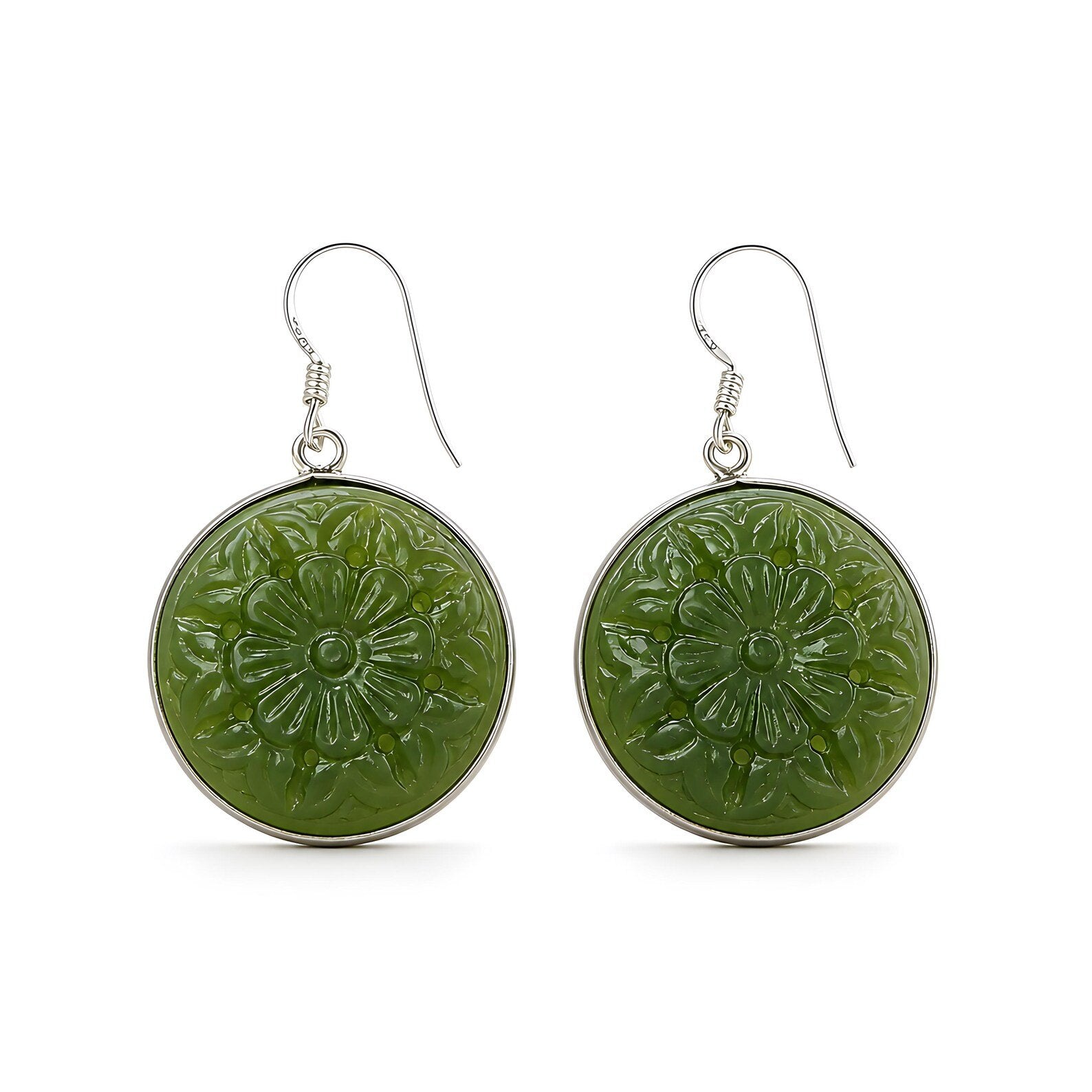 serpentine gemstone silver earring