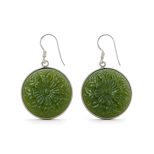 serpentine gemstone silver earring