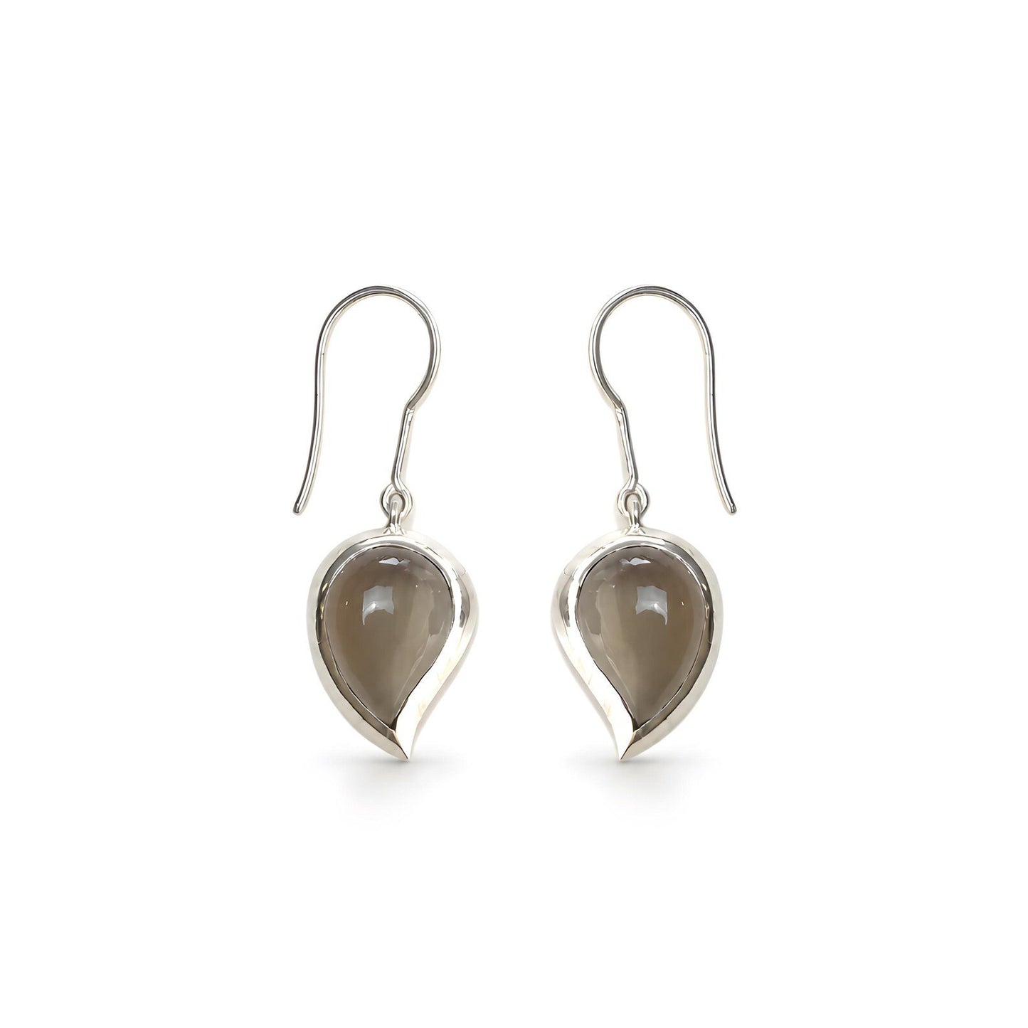 Smoky Quartz Gemstone Silver Earring