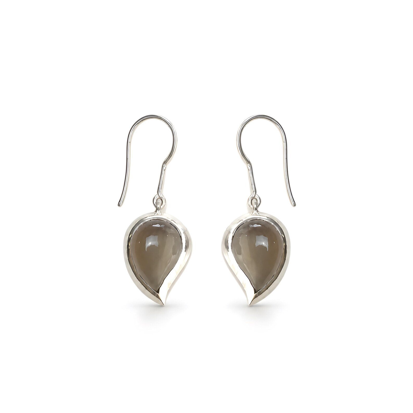 Smoky Quartz Gemstone Silver Earring