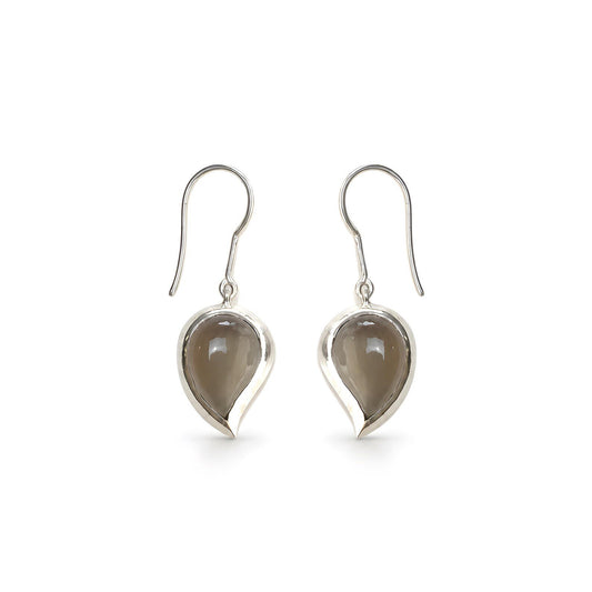 Smoky Quartz Gemstone Silver Earring