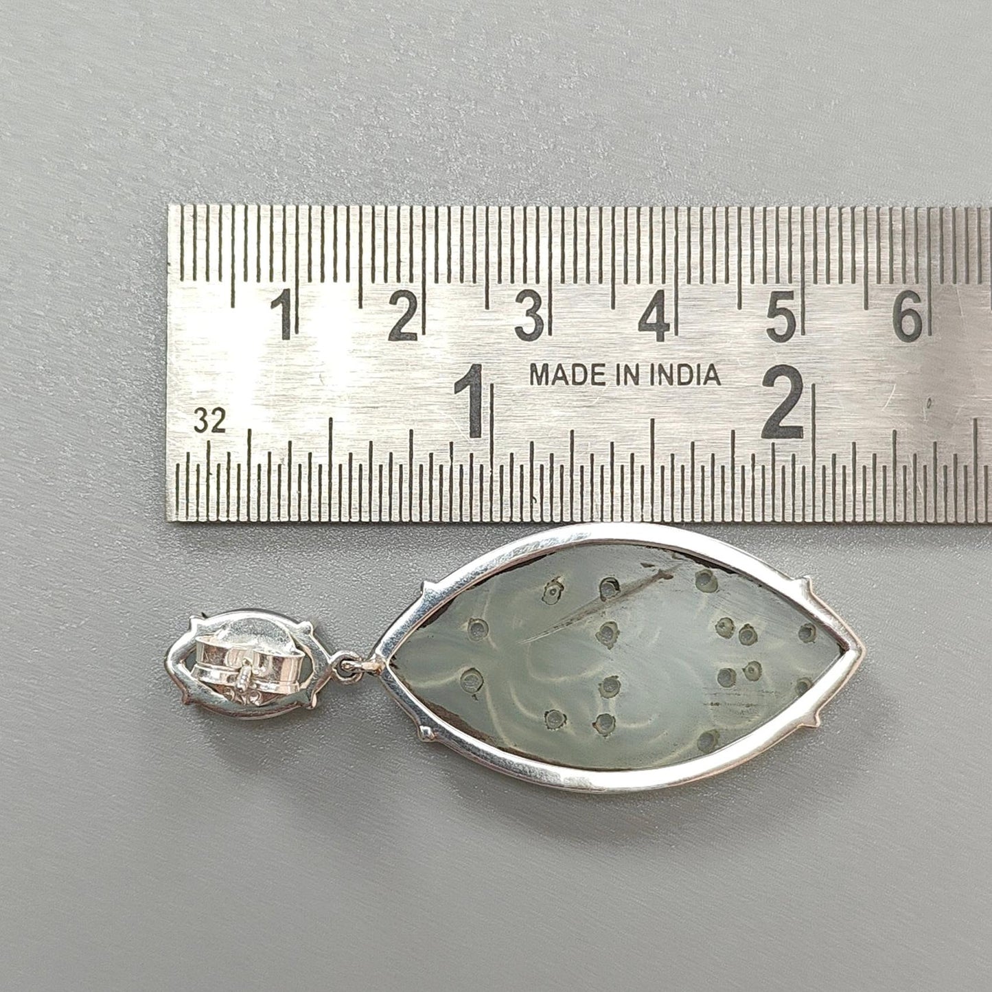 Milky Onyx Carving Silver Earring: 13.16gms Natural Onyx Gemstone Marquise Shape Hand Carved 925 Sterling Silver Prong Set Stud Push Back Earring 2.00"