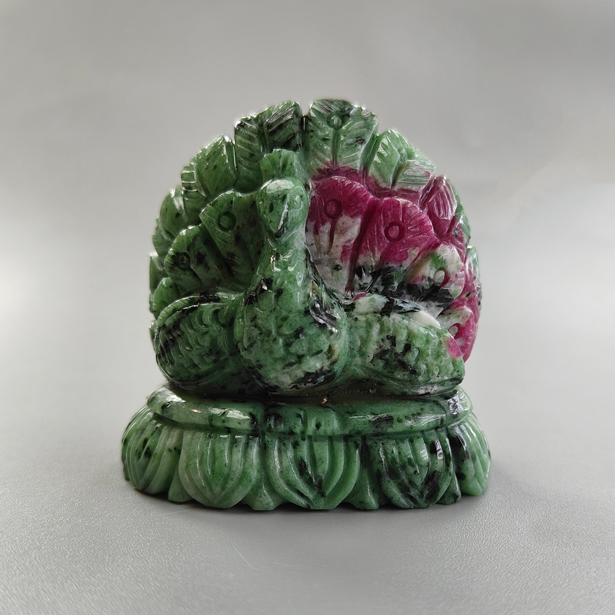 875.00cts Ruby Zoisite Carving Sculpture Figurine Lord Ganesha