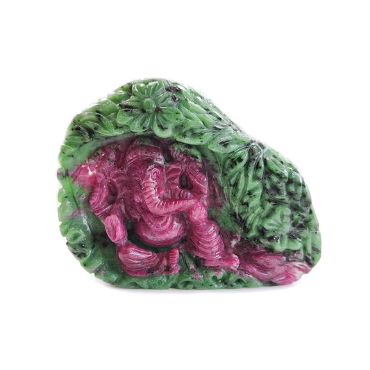 ruby lord ganesha carving