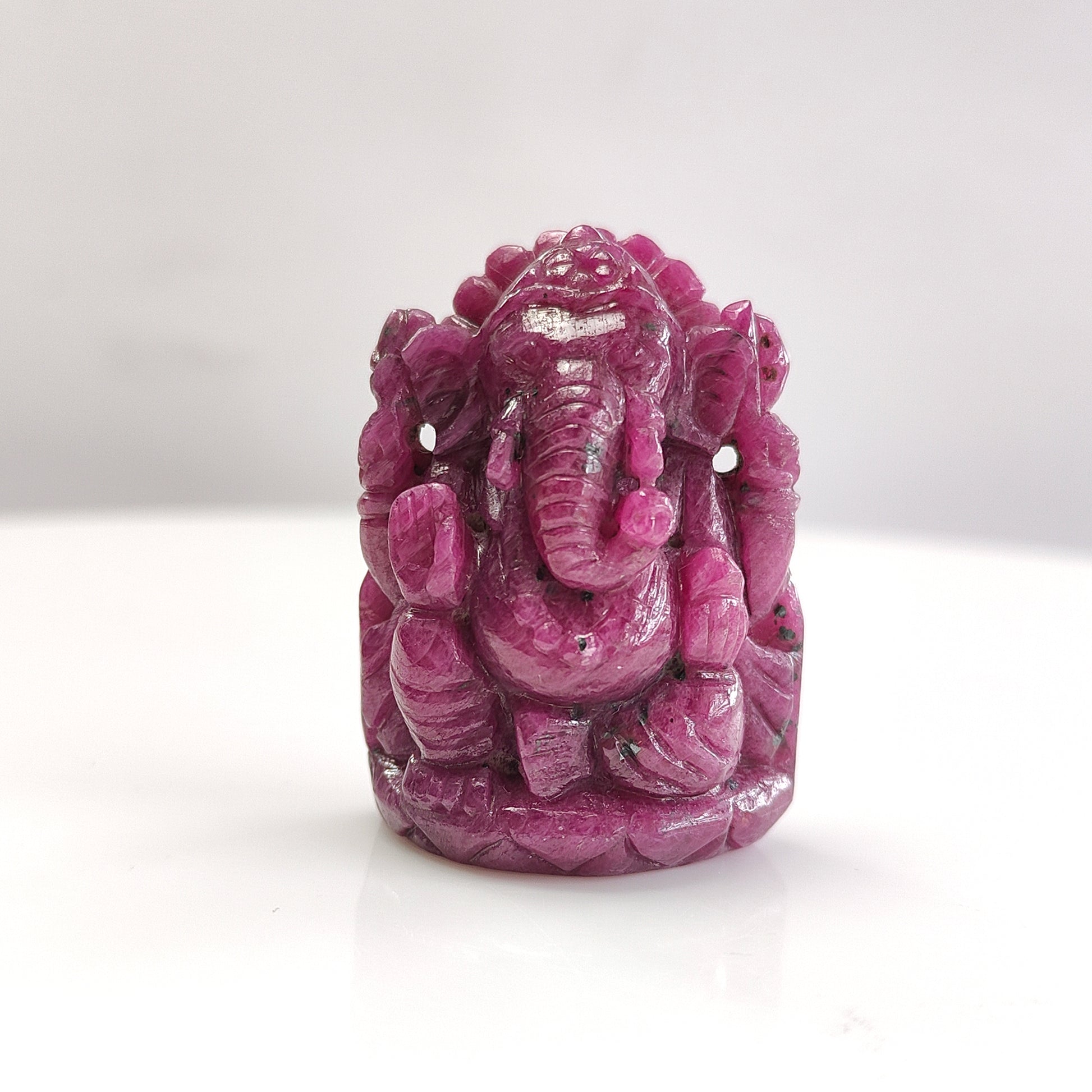Ruby Lord Ganesha Carving Gemstone