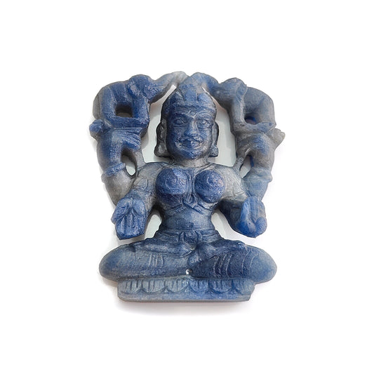 Sapphire Goddess Lakshmi Carving