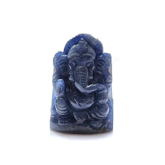 Blue Sapphire Lord Ganesha Carving