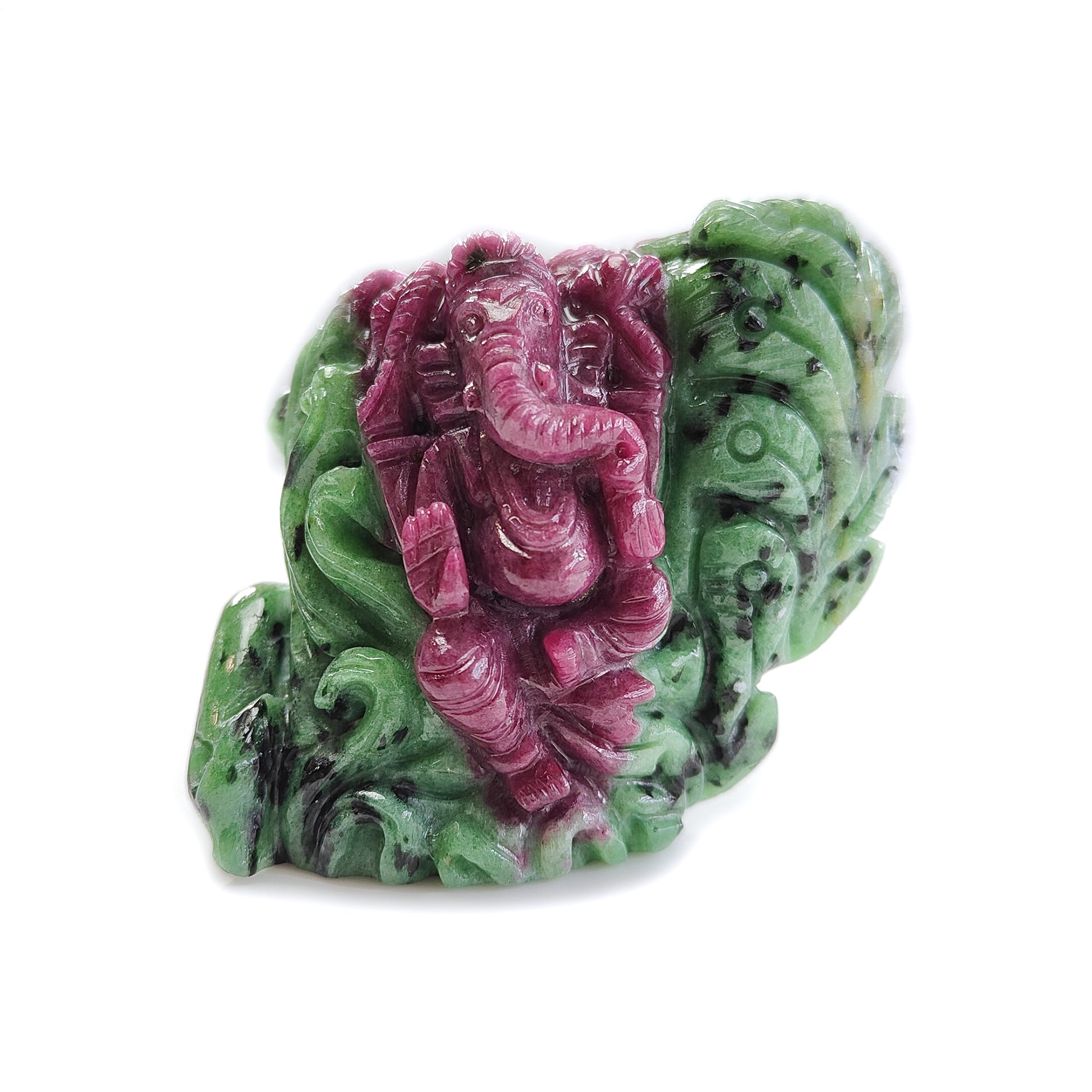 ruby lord ganesha carving