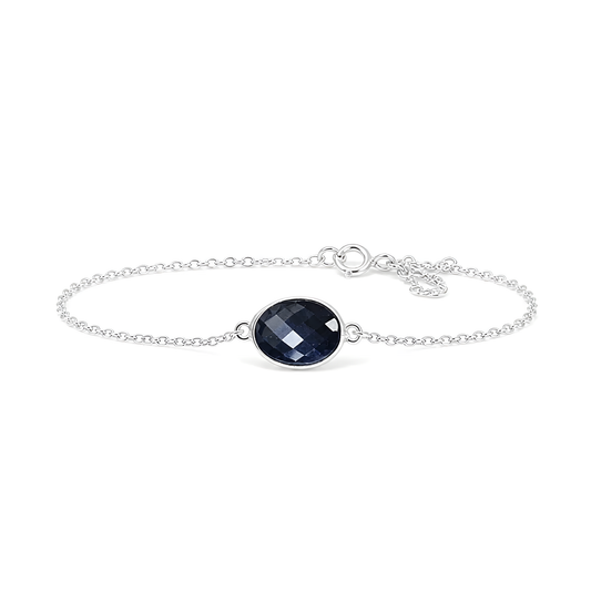 blue sapphire gemstone silver necklcae
